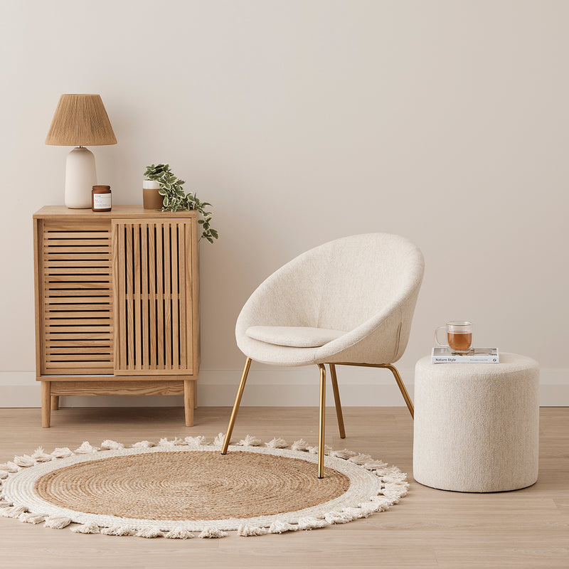 Custom Barrel-Shaped Ottoman-Stylish Sofa Companion with Storage/Standard Options & Premium Fabric Choices