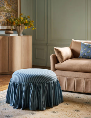 Custom Barrel-Shaped Ottoman-Stylish Sofa Companion with Storage/Standard Options & Premium Fabric Choices