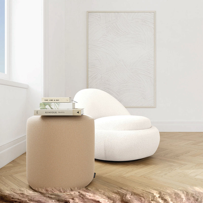 Custom Barrel-Shaped Ottoman-Stylish Sofa Companion with Storage/Standard Options & Premium Fabric Choices