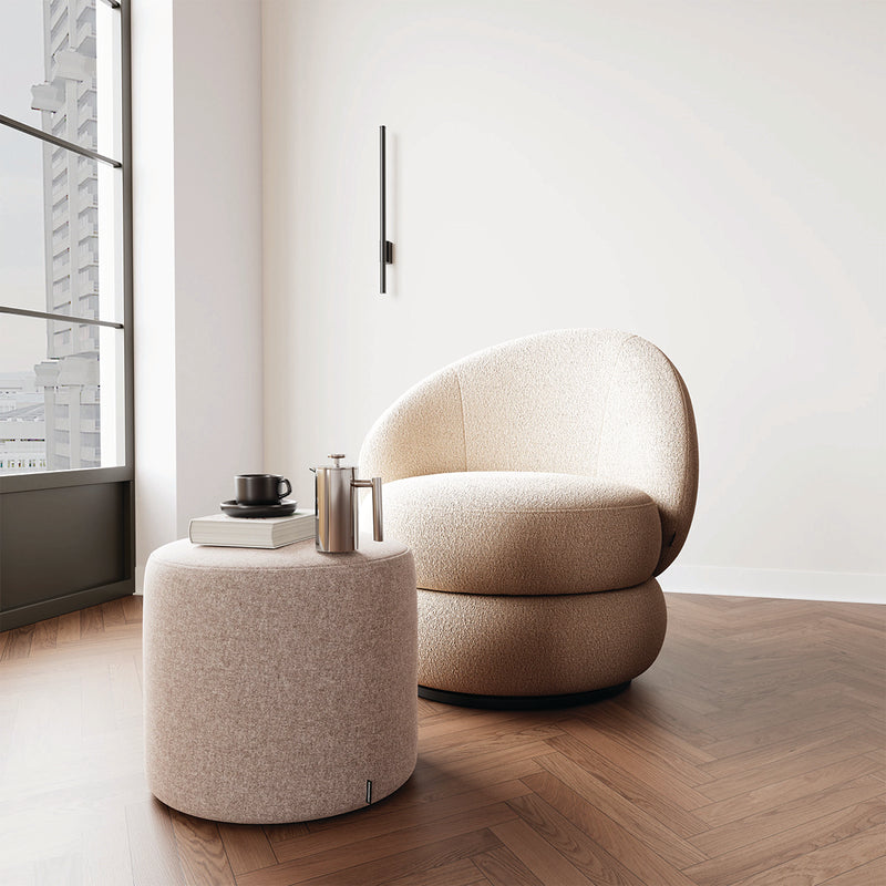 Custom Barrel-Shaped Ottoman-Stylish Sofa Companion with Storage/Standard Options & Premium Fabric Choices
