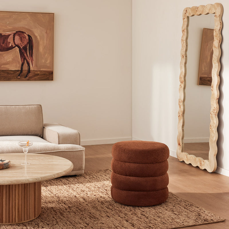 Custom Barrel-Shaped Ottoman-Stylish Sofa Companion with Storage/Standard Options & Premium Fabric Choices
