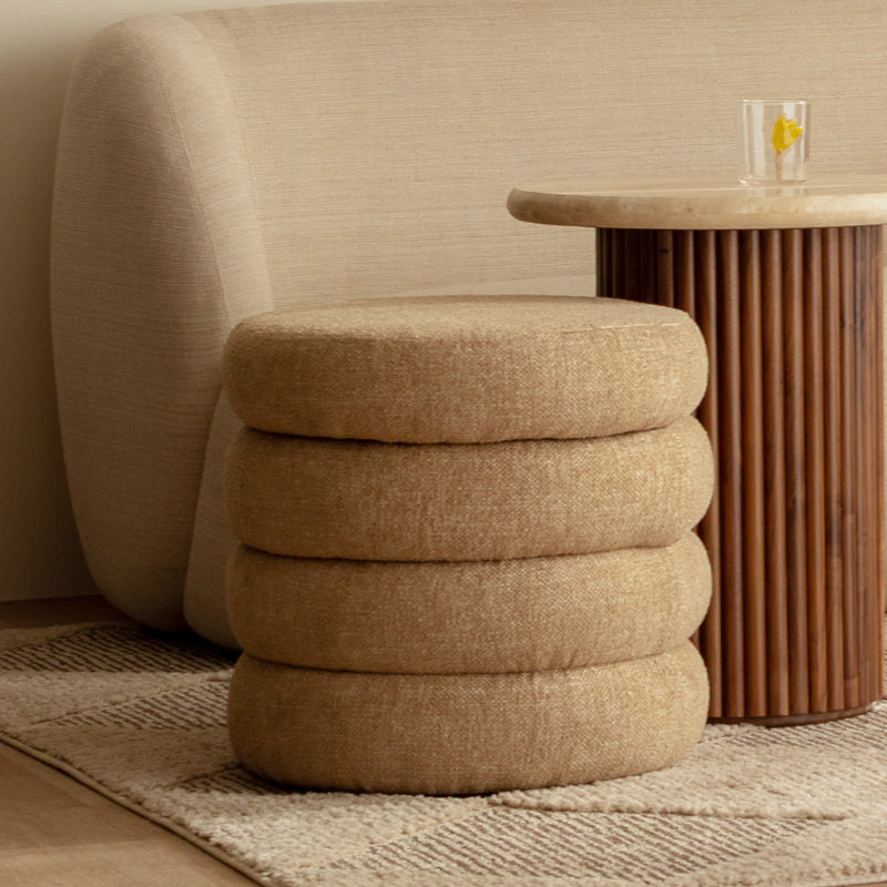 Custom Barrel-Shaped Ottoman-Stylish Sofa Companion with Storage/Standard Options & Premium Fabric Choices