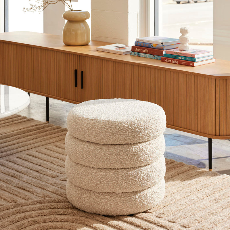 Custom Barrel-Shaped Ottoman-Stylish Sofa Companion with Storage/Standard Options & Premium Fabric Choices