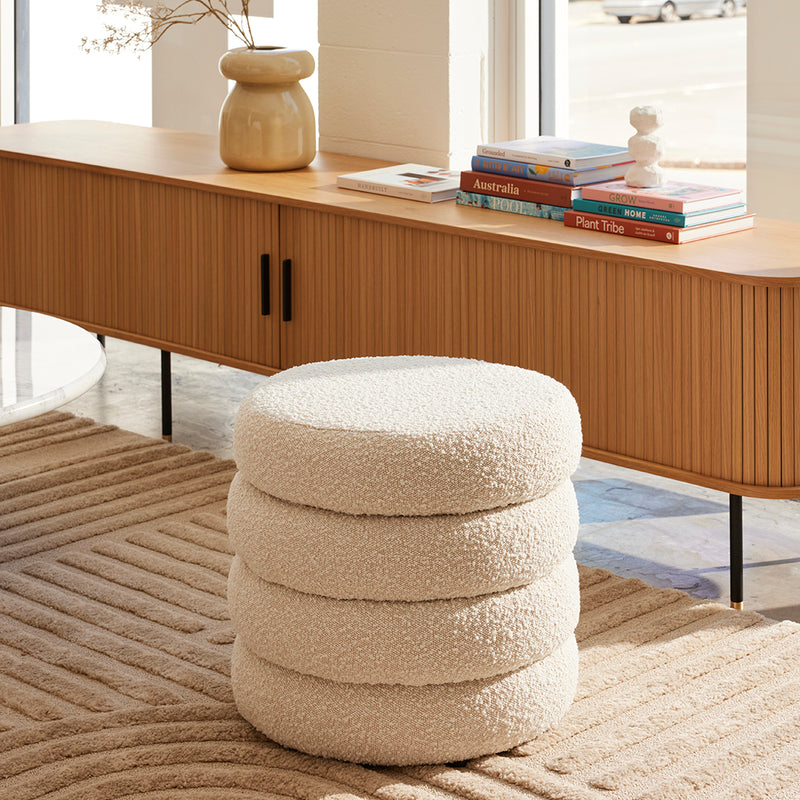 Custom Barrel-Shaped Ottoman-Stylish Sofa Companion with Storage/Standard Options & Premium Fabric Choices