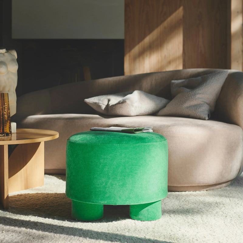 Custom Barrel-Shaped Ottoman-Stylish Sofa Companion with Storage/Standard Options & Premium Fabric Choices