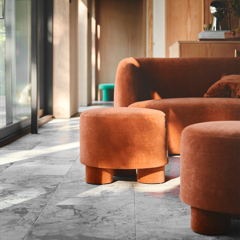 Custom Barrel-Shaped Ottoman-Stylish Sofa Companion with Storage/Standard Options & Premium Fabric Choices