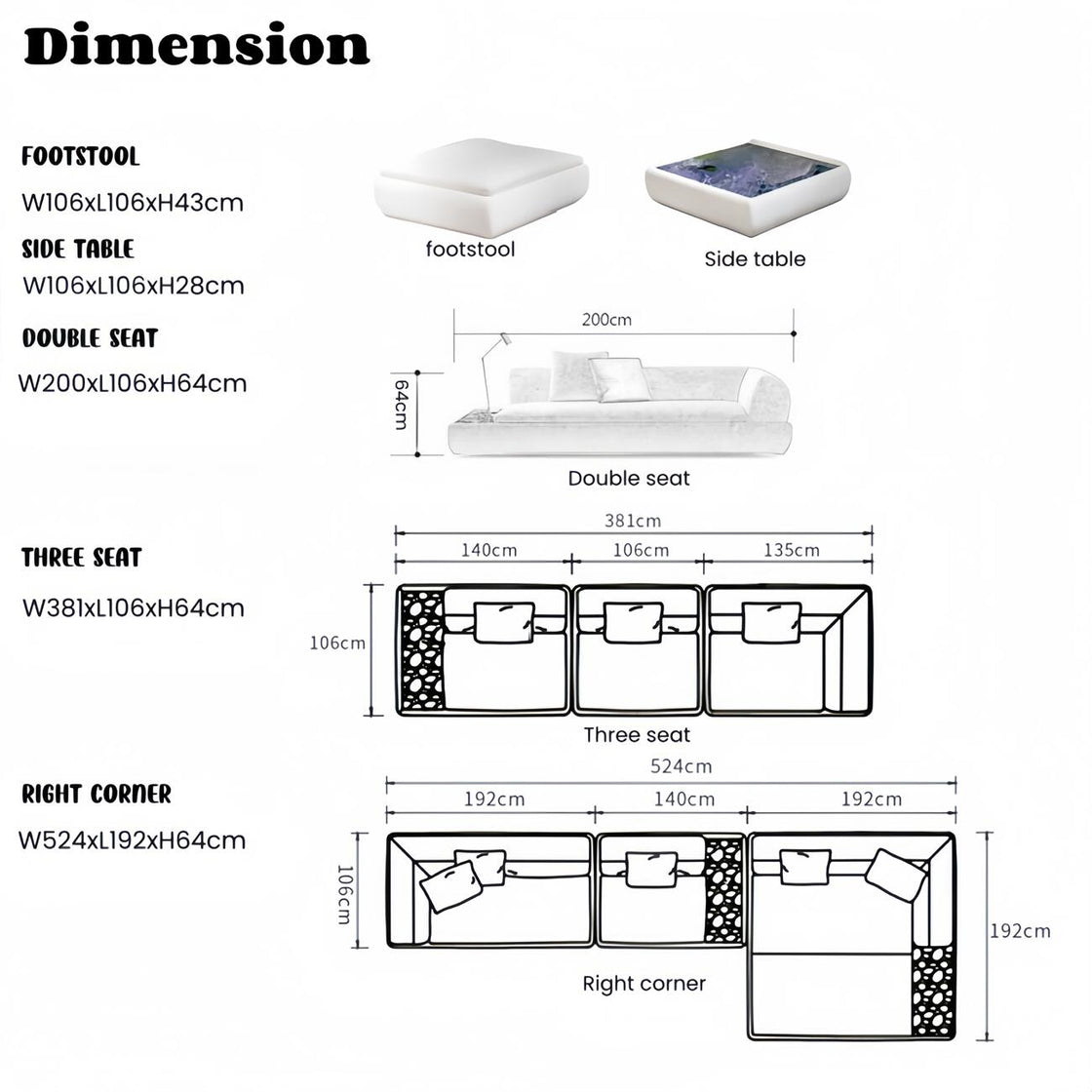 Maple Home Upholstered Sofa Set ?¡ìC Custom Sizes & Colors,UAE-Made