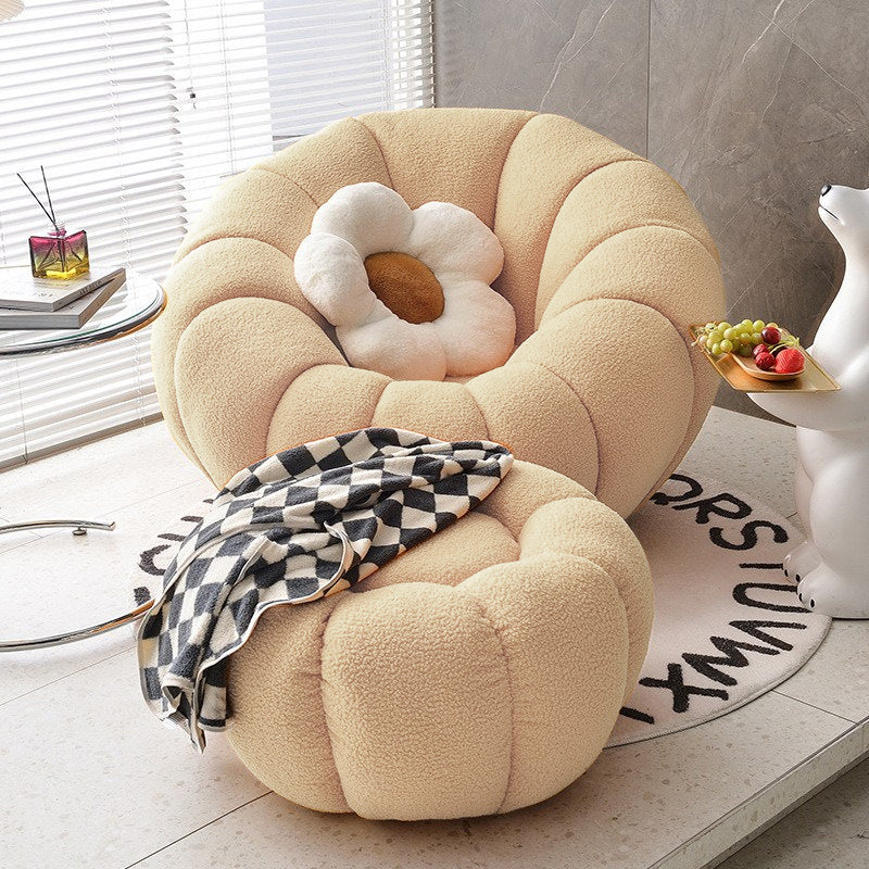 Lamb Fleece Sofa Modern Nordic Flower Minimalist Style Sofa