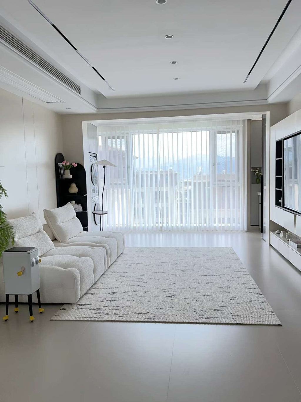 Modular Sectional Sofa Armless Square Couch Modern Single Free Combination Fleece Fabric