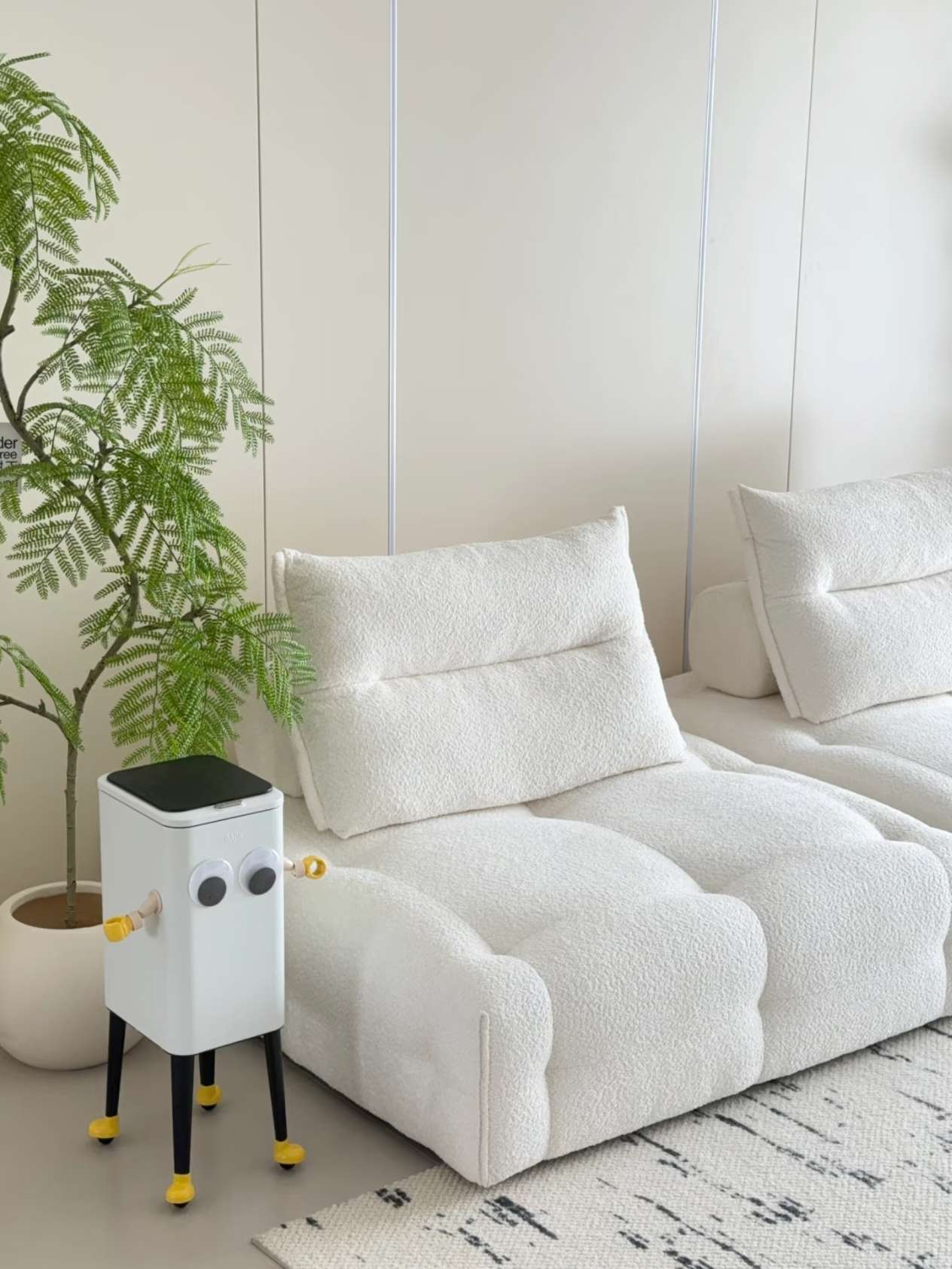 Modular Sectional Sofa Armless Square Couch Modern Single Free Combination Fleece Fabric