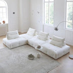 Modular Sectional Sofa Armless Square Couch Modern Single Free Combination Fleece Fabric