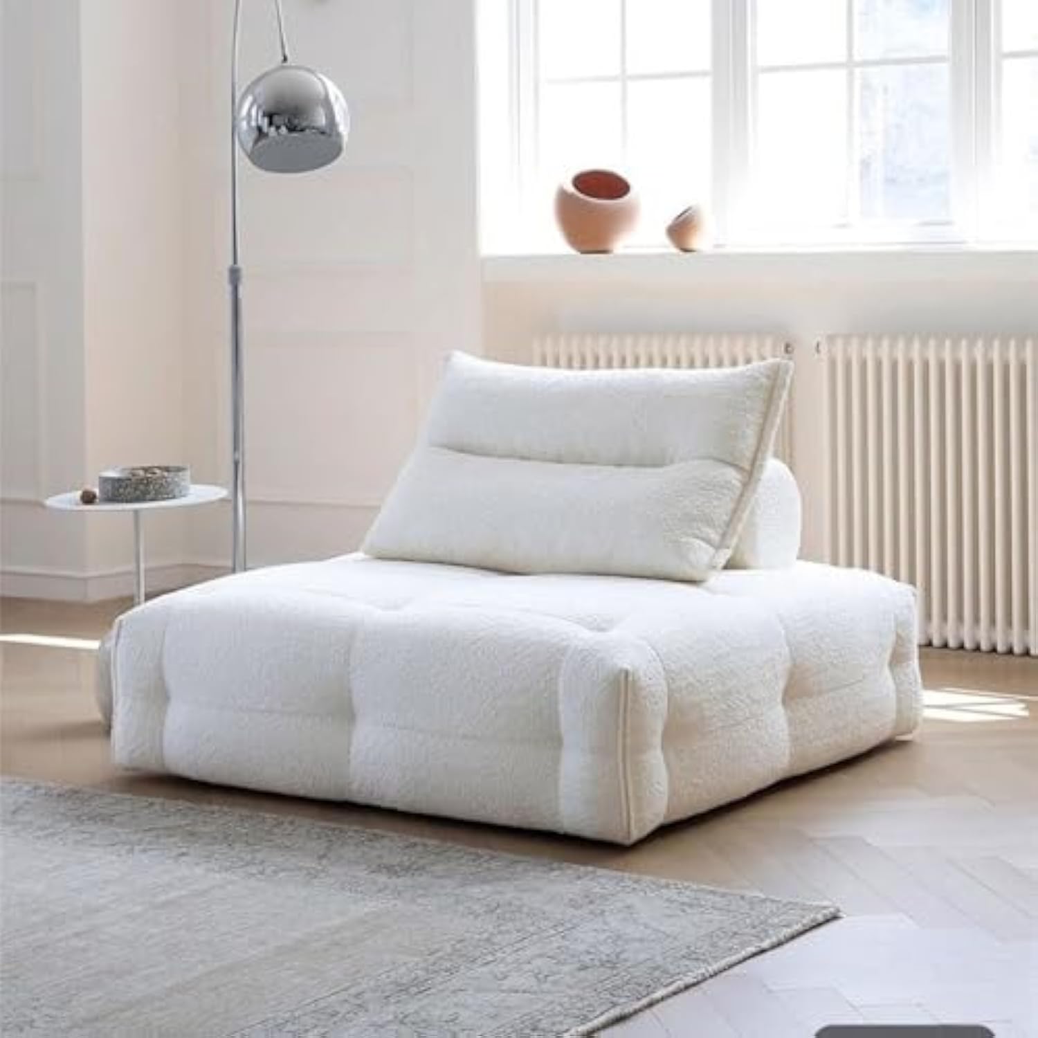 Modular Sectional Sofa Armless Square Couch Modern Single Free Combination Fleece Fabric