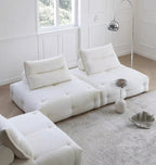 Modular Sectional Sofa Armless Square Couch Modern Single Free Combination Fleece Fabric