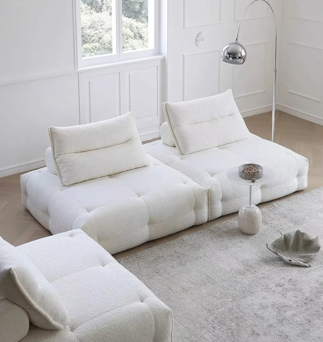 Modular Sectional Sofa Armless Square Couch Modern Single Free Combination Fleece Fabric