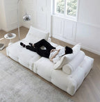 Modular Sectional Sofa Armless Square Couch Modern Single Free Combination Fleece Fabric