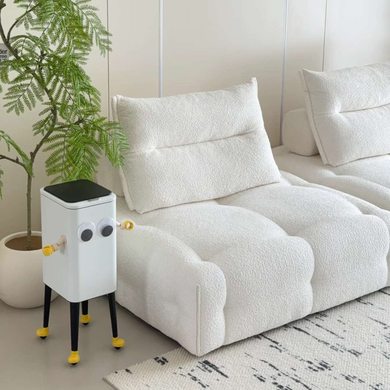 Modular Sectional Sofa Armless Square Couch Modern Single Free Combination Fleece Fabric