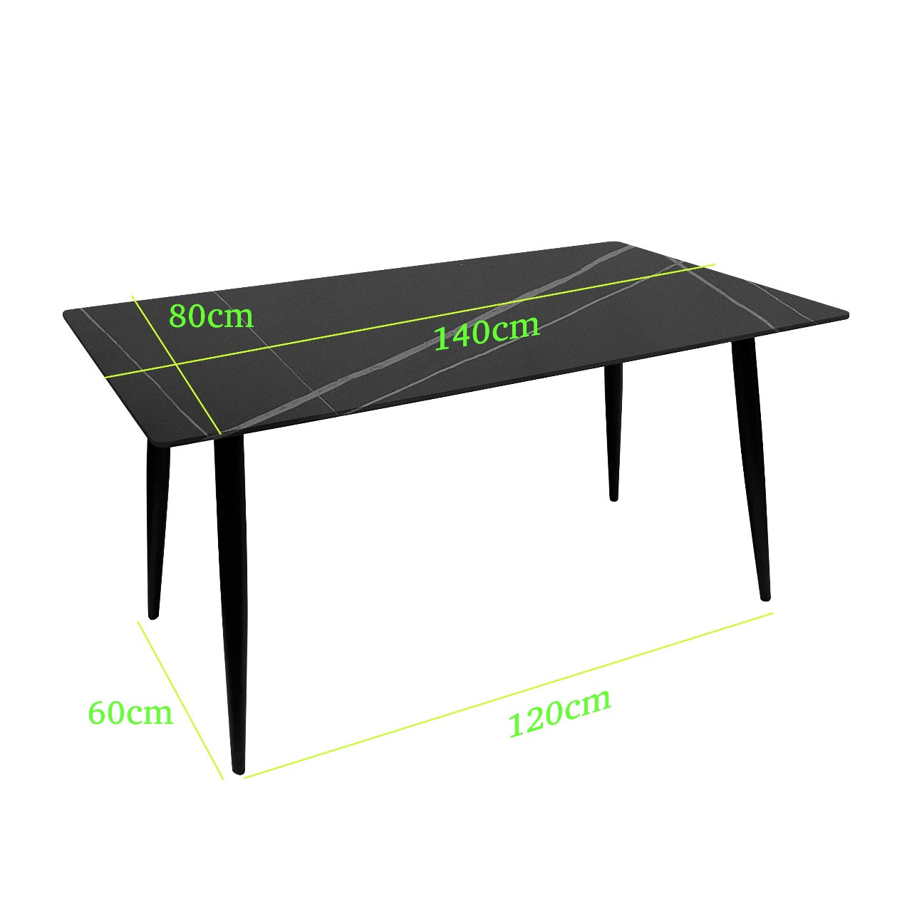 Compact Dining Table , 2-6 Seater for Home & Small Restaurants, 80140cm, Space-Saving Design