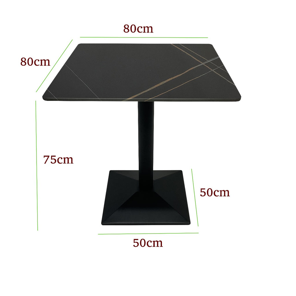 Compact Dining Table , 2-6 Seater for Home & Small Restaurants, Square 80cm, Space-Saving Design