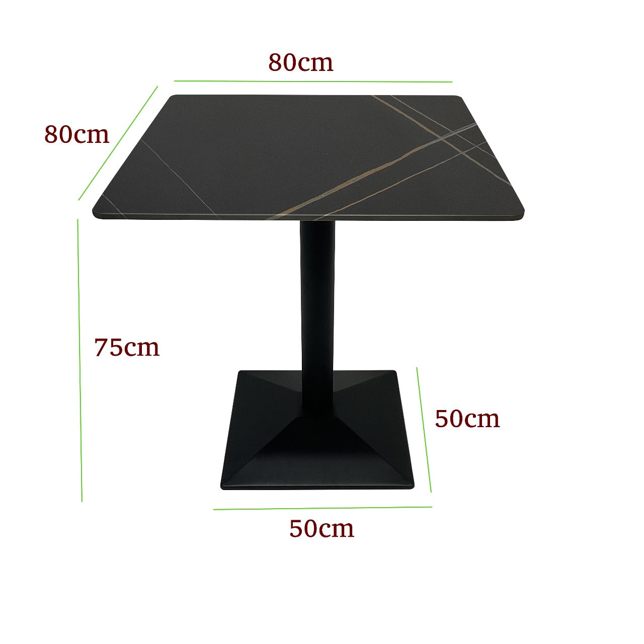 Compact Dining Table , 2-6 Seater for Home & Small Restaurants, Square 80cm, Space-Saving Design
