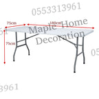 Plastic Folding Table Portable Trestle Table Multi-purpose Carry Handle Lightweight Dining Living Office Camp Picnic Party Beach Event Furniture