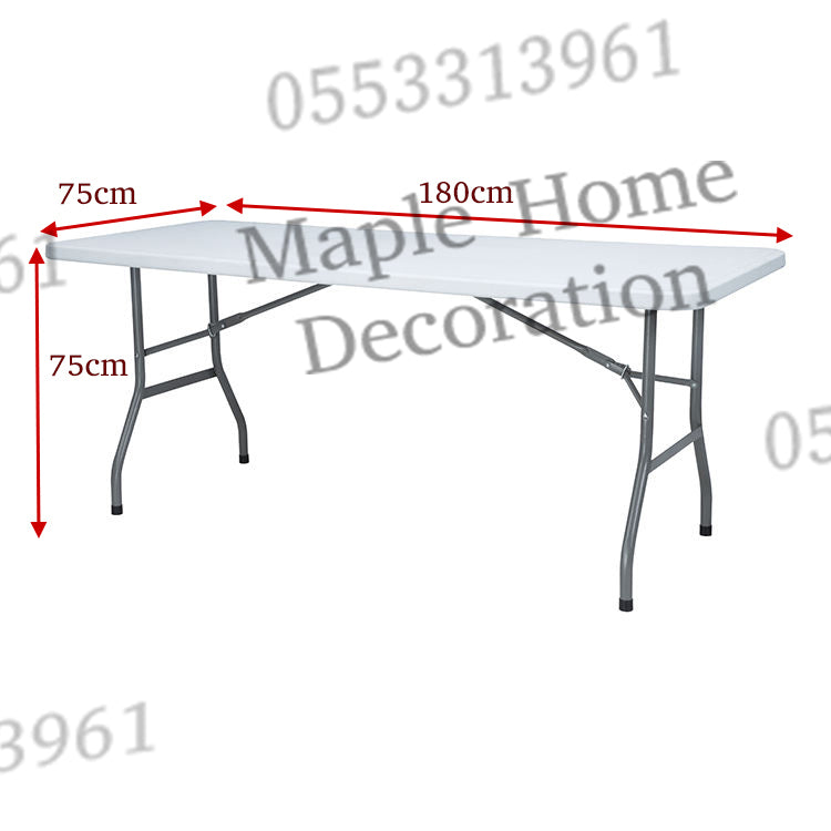 Plastic Folding Table Portable Trestle Table Multi-purpose Carry Handle Lightweight Dining Living Office Camp Picnic Party Beach Event Furniture