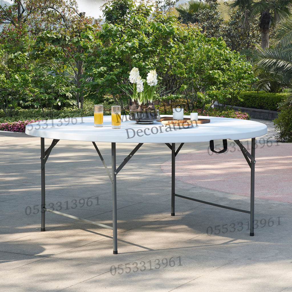 Plastic Folding Table Portable Trestle Table Multi-purpose Carry Handle Lightweight Dining Living Office Camp Picnic Party Beach Event Furniture