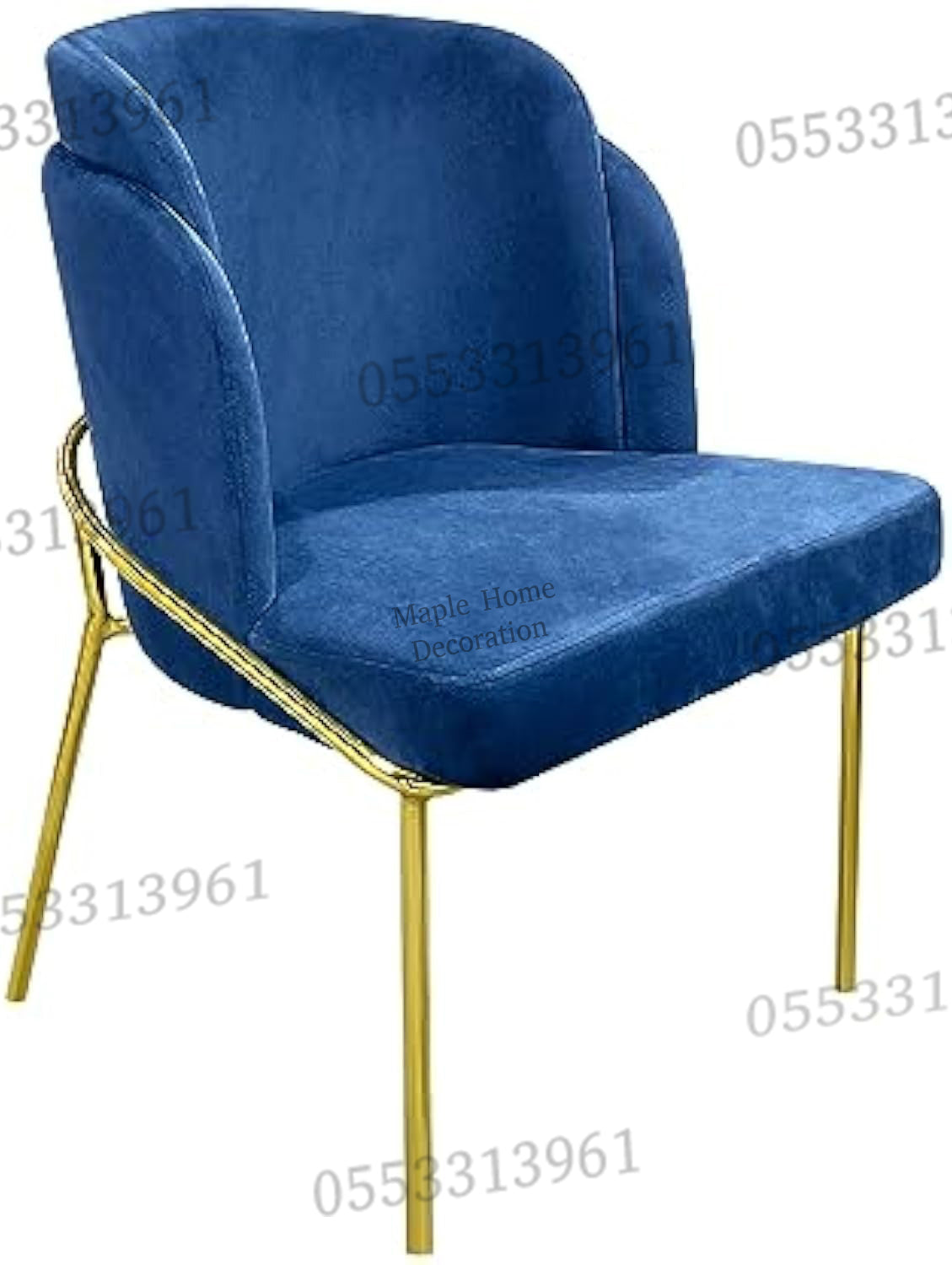 Dining Chairs Velvet Cushion Seat Chair Stainless Steel Golden Legs Dining Room Chair