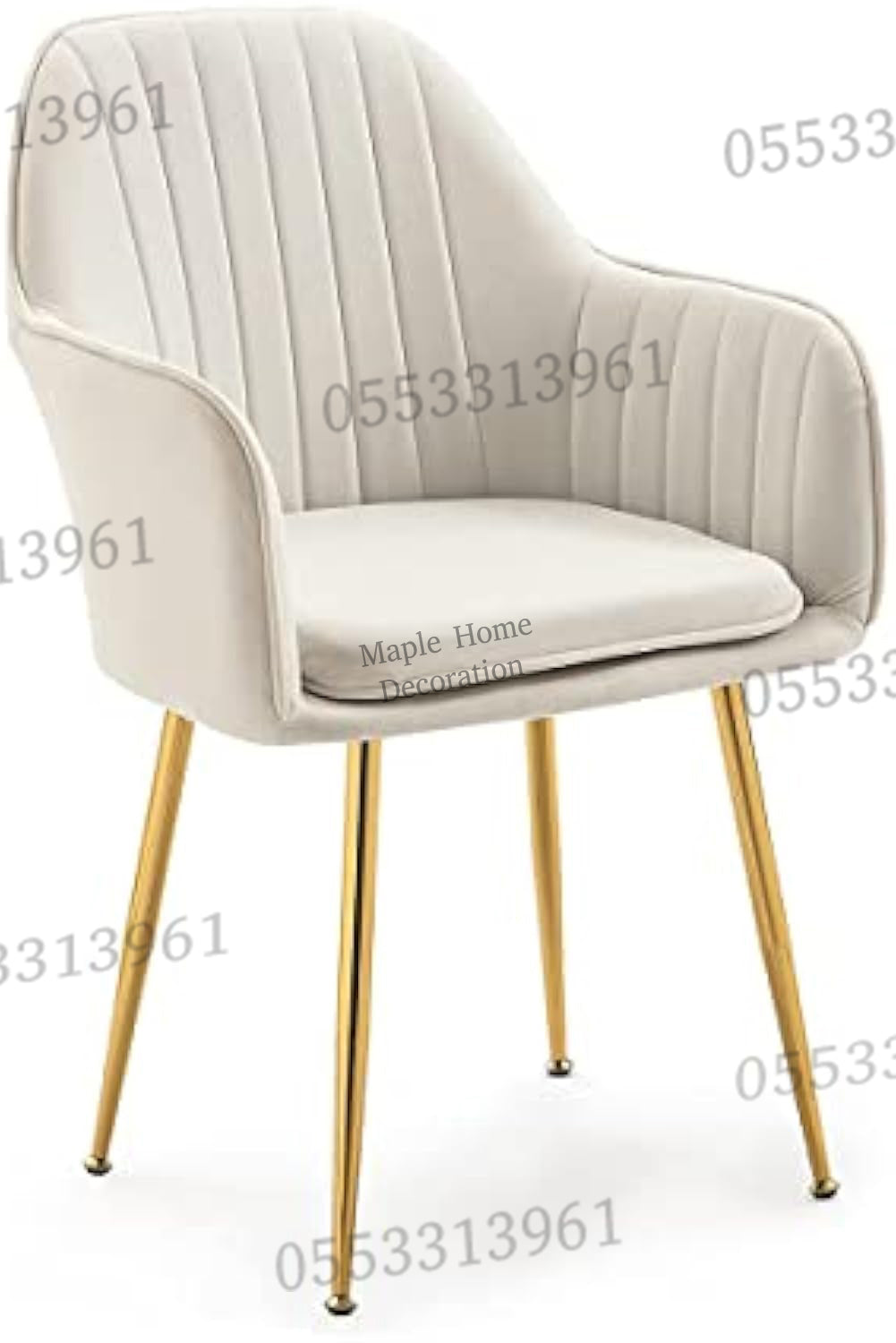 Dining Chairs Velvet Cushion Seat Chair Stainless Steel Golden Legs Dining Room Chair
