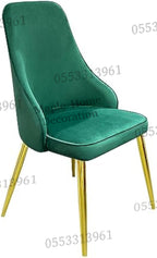 Dining Chairs Velvet Cushion Seat Chair Stainless Steel Golden Legs Dining Room Chair