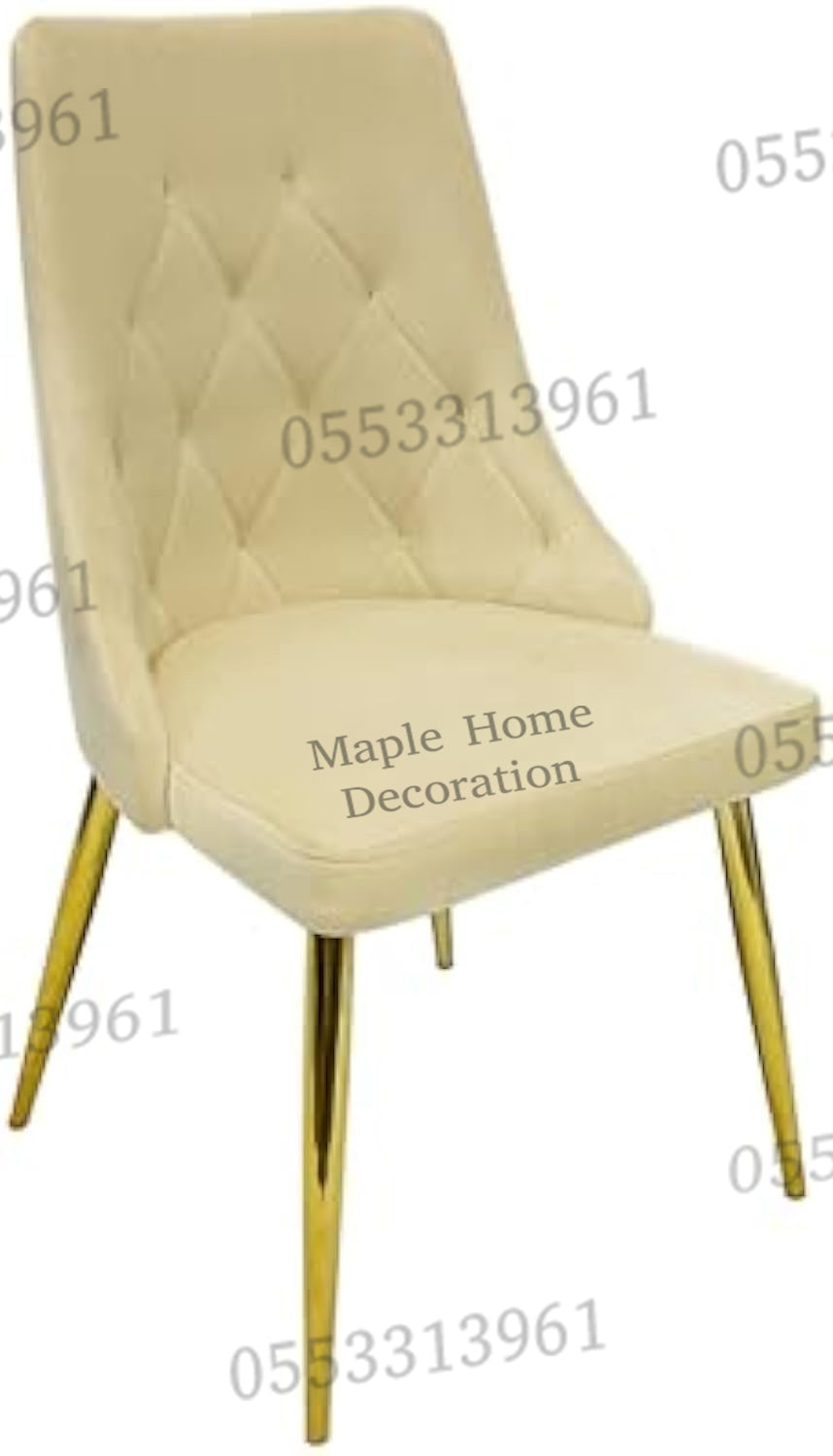 Dining Chairs Velvet Cushion Seat Chair Stainless Steel Golden Legs Dining Room Chair