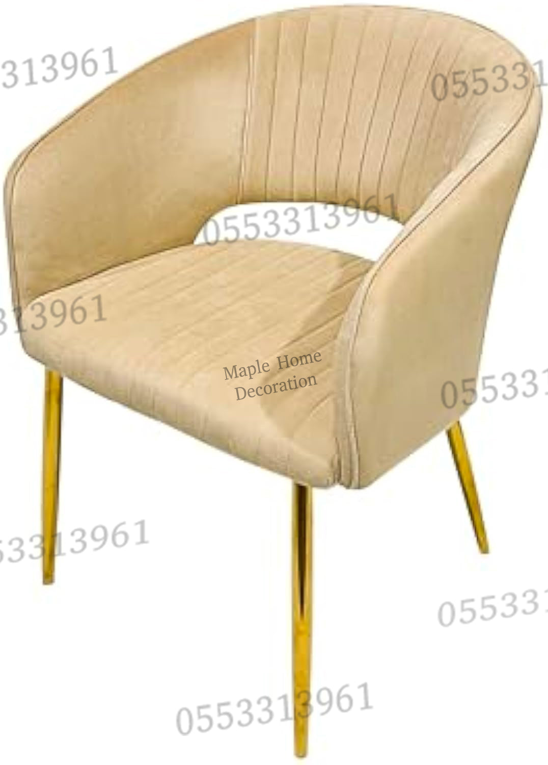 Dining Chairs Velvet Cushion Seat Chair Stainless Steel Golden Legs Dining Room Chair