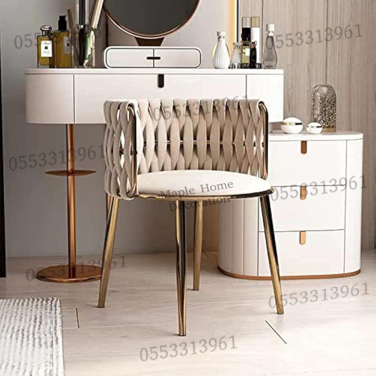 Dining Chairs Velvet Cushion Seat Chair Stainless Steel Golden Legs Dining Room Chair
