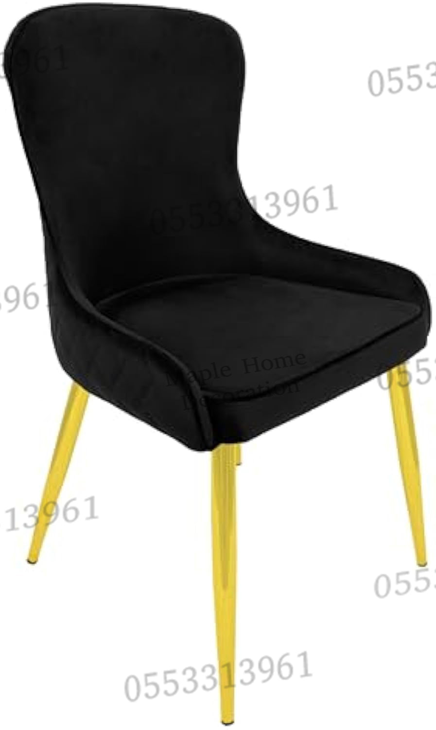Dining Chairs Velvet Cushion Seat Chair Stainless Steel Golden Legs Dining Room Chair