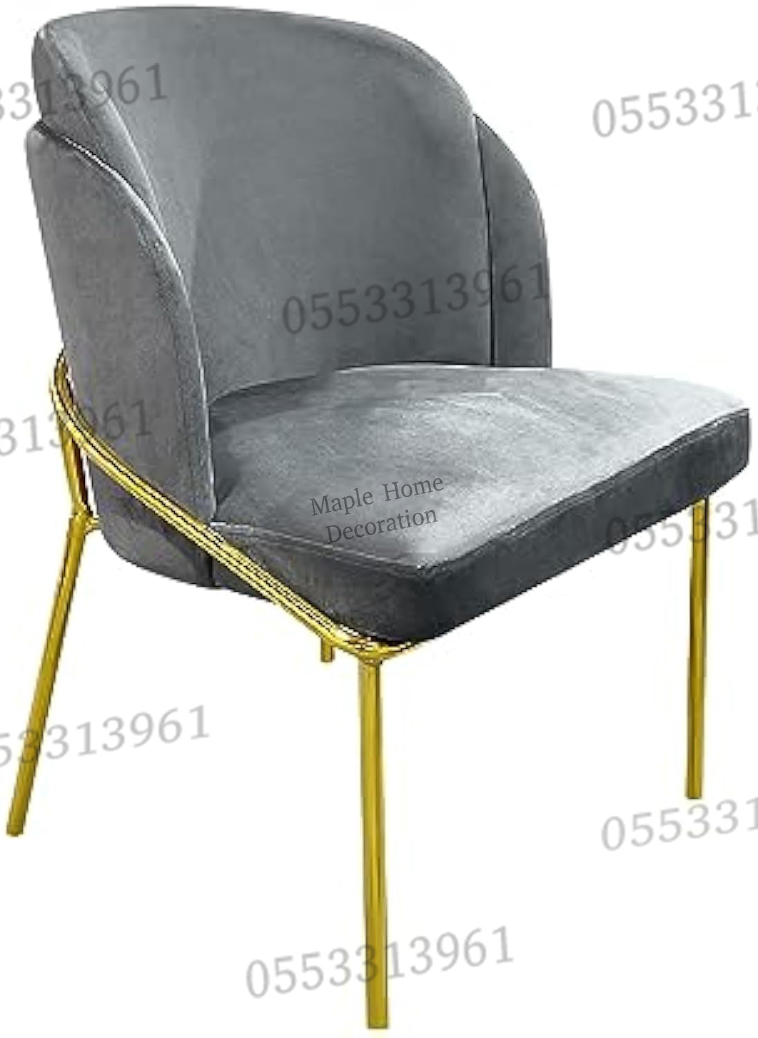 Dining Chairs Velvet Cushion Seat Chair Stainless Steel Golden Legs Dining Room Chair