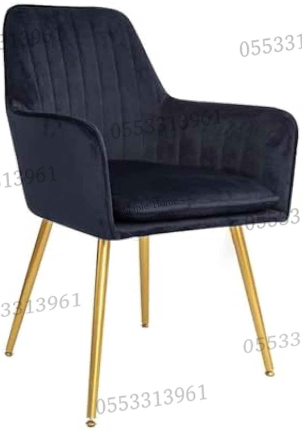 Dining Chairs Velvet Cushion Seat Chair Stainless Steel Golden Legs Dining Room Chair