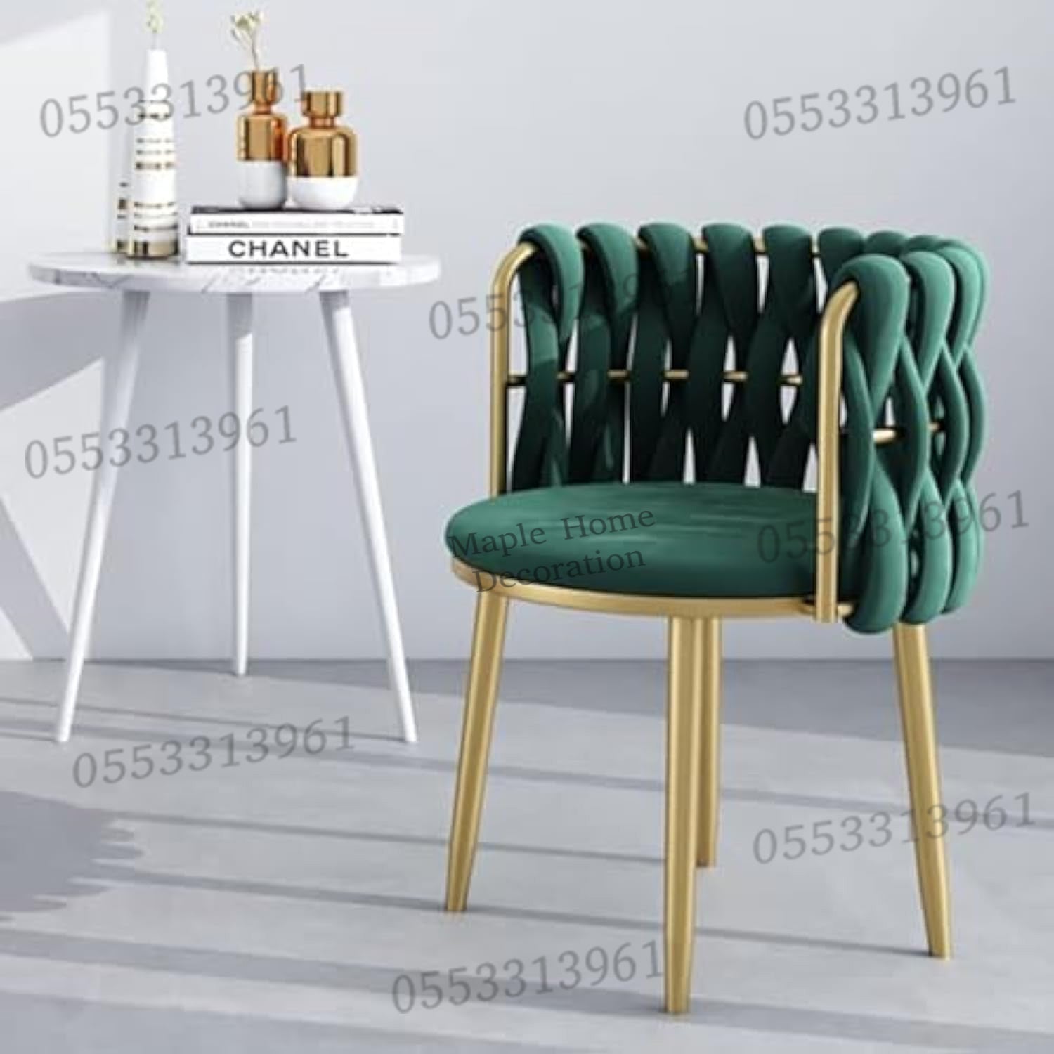 Dining Chairs Velvet Cushion Seat Chair Stainless Steel Golden Legs Dining Room Chair