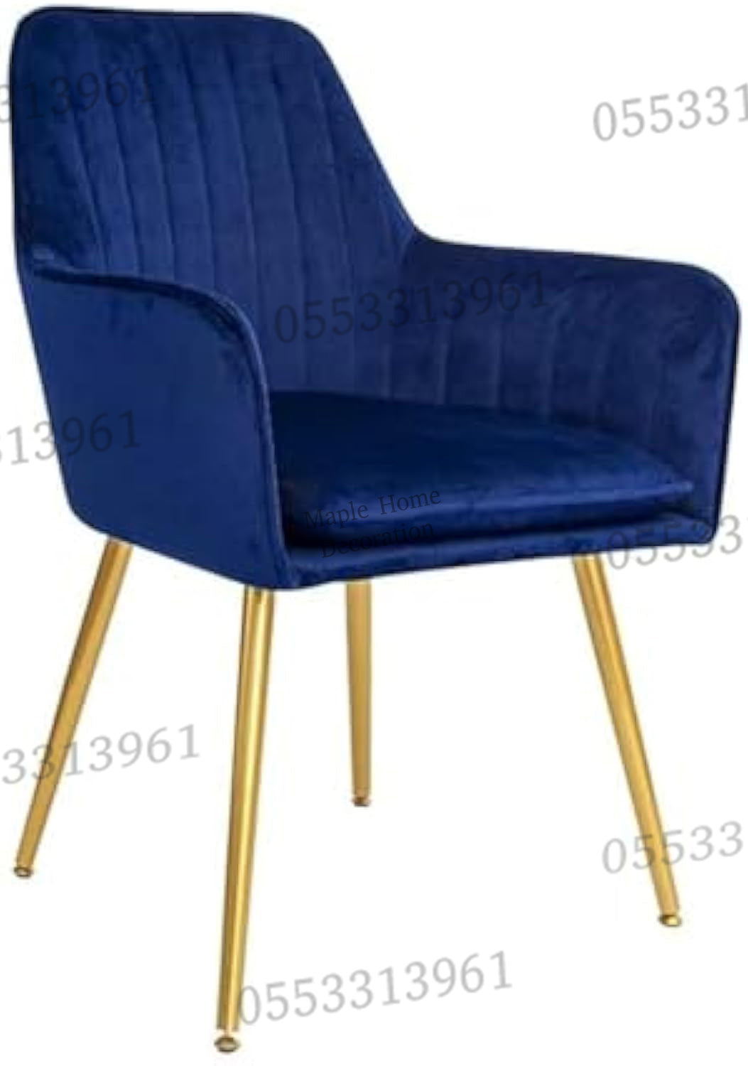 Dining Chairs Velvet Cushion Seat Chair Stainless Steel Golden Legs Dining Room Chair