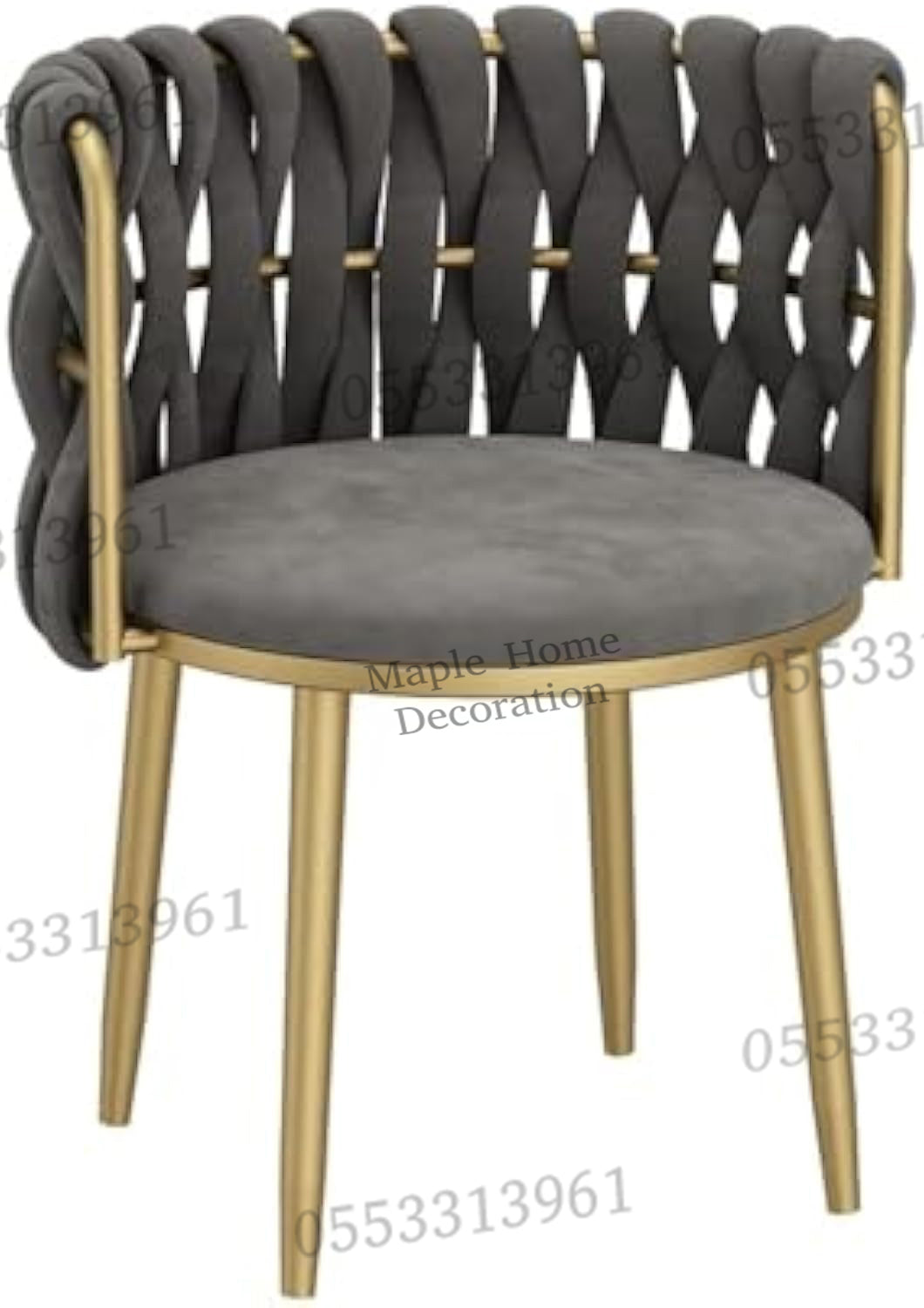 Dining Chairs Velvet Cushion Seat Chair Stainless Steel Golden Legs Dining Room Chair