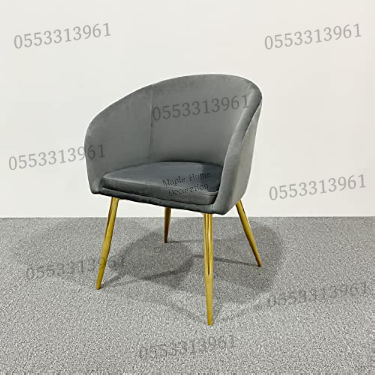 Dining Chairs Velvet Cushion Seat Chair Stainless Steel Golden Legs Dining Room Chair