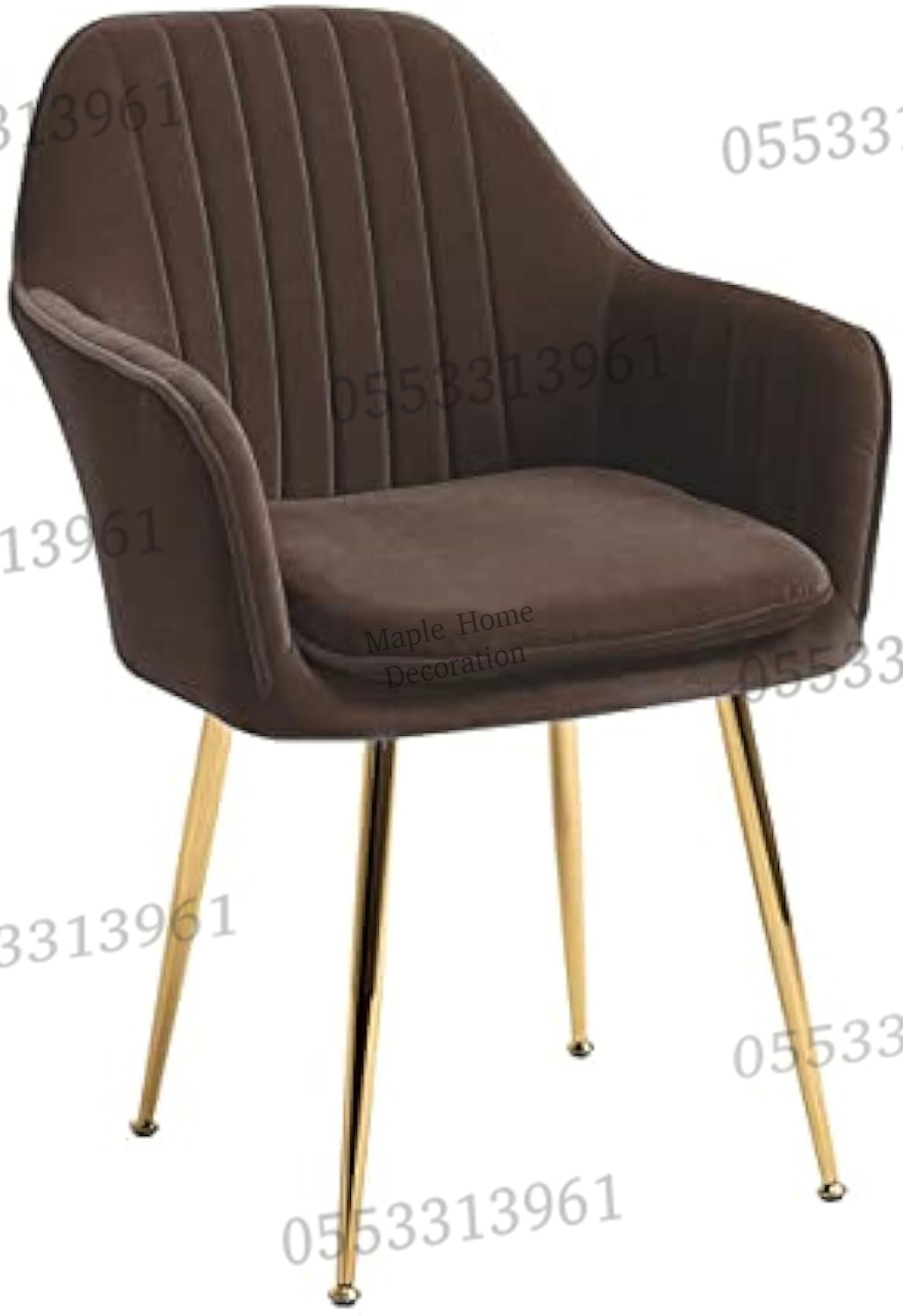 Dining Chairs Velvet Cushion Seat Chair Stainless Steel Golden Legs Dining Room Chair
