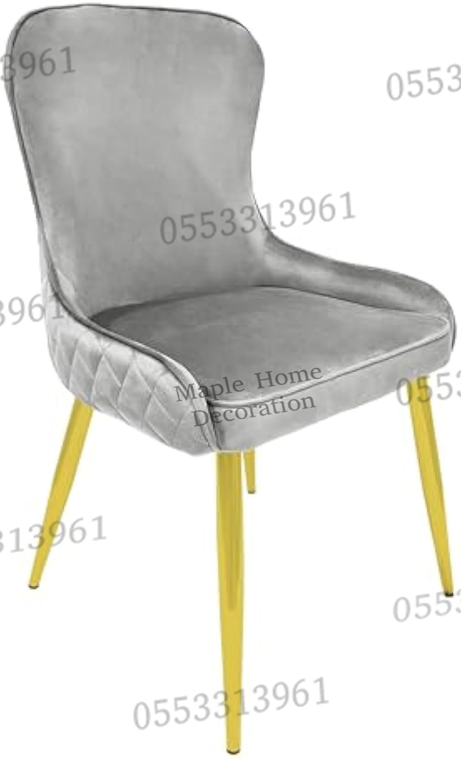 Dining Chairs Velvet Cushion Seat Chair Stainless Steel Golden Legs Dining Room Chair