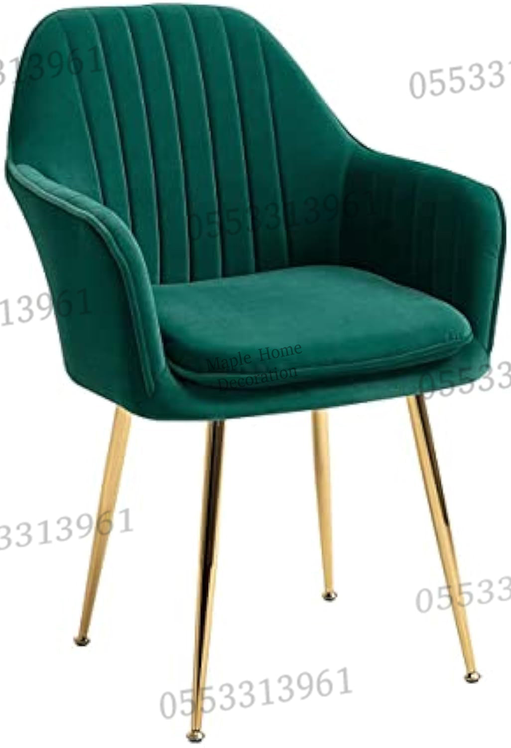 Dining Chairs Velvet Cushion Seat Chair Stainless Steel Golden Legs Dining Room Chair