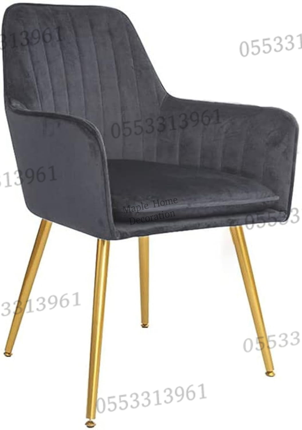 Dining Chairs Velvet Cushion Seat Chair Stainless Steel Golden Legs Dining Room Chair