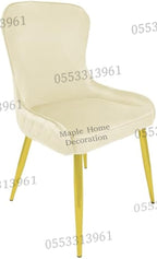 Dining Chairs Velvet Cushion Seat Chair Stainless Steel Golden Legs Dining Room Chair