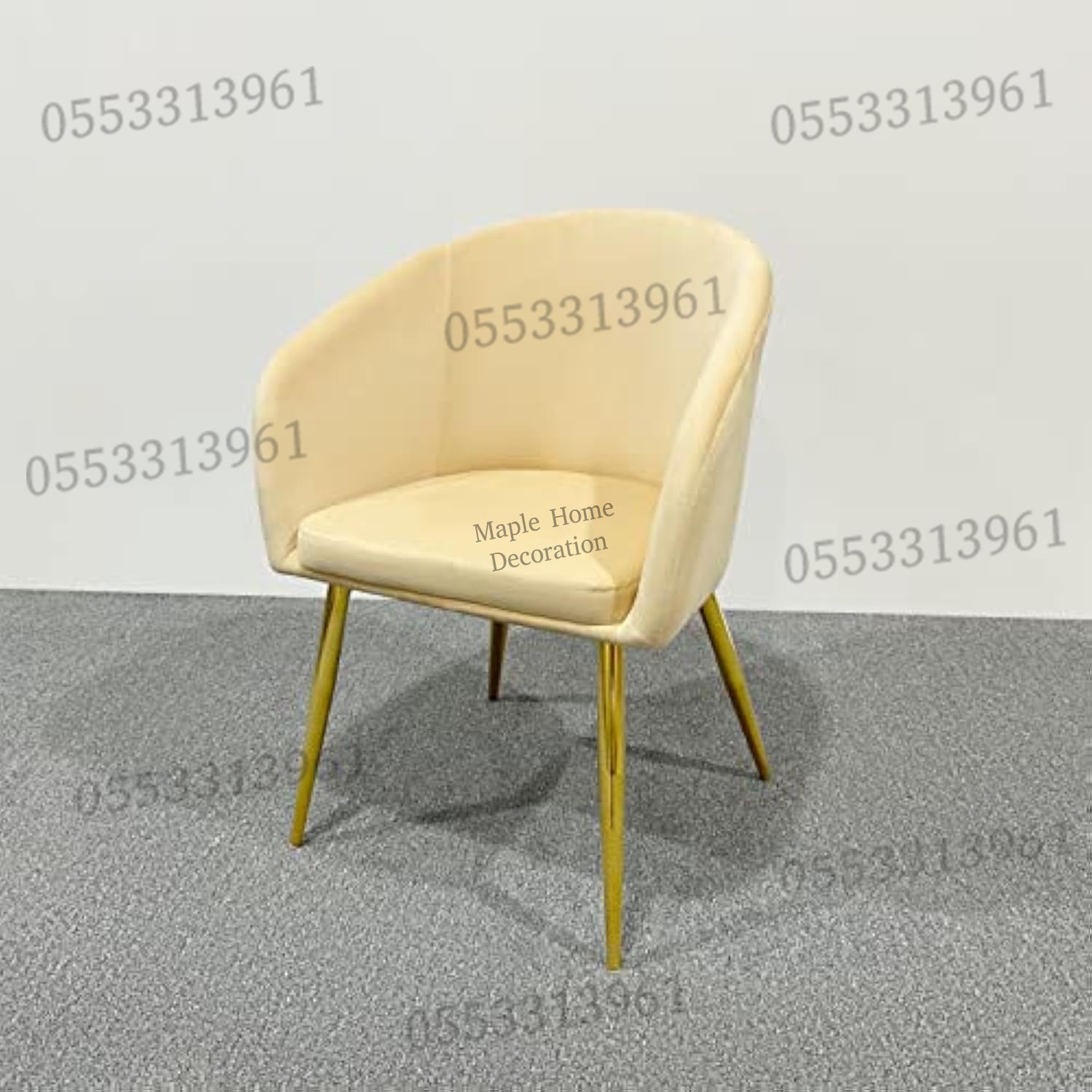 Dining Chairs Velvet Cushion Seat Chair Stainless Steel Golden Legs Dining Room Chair