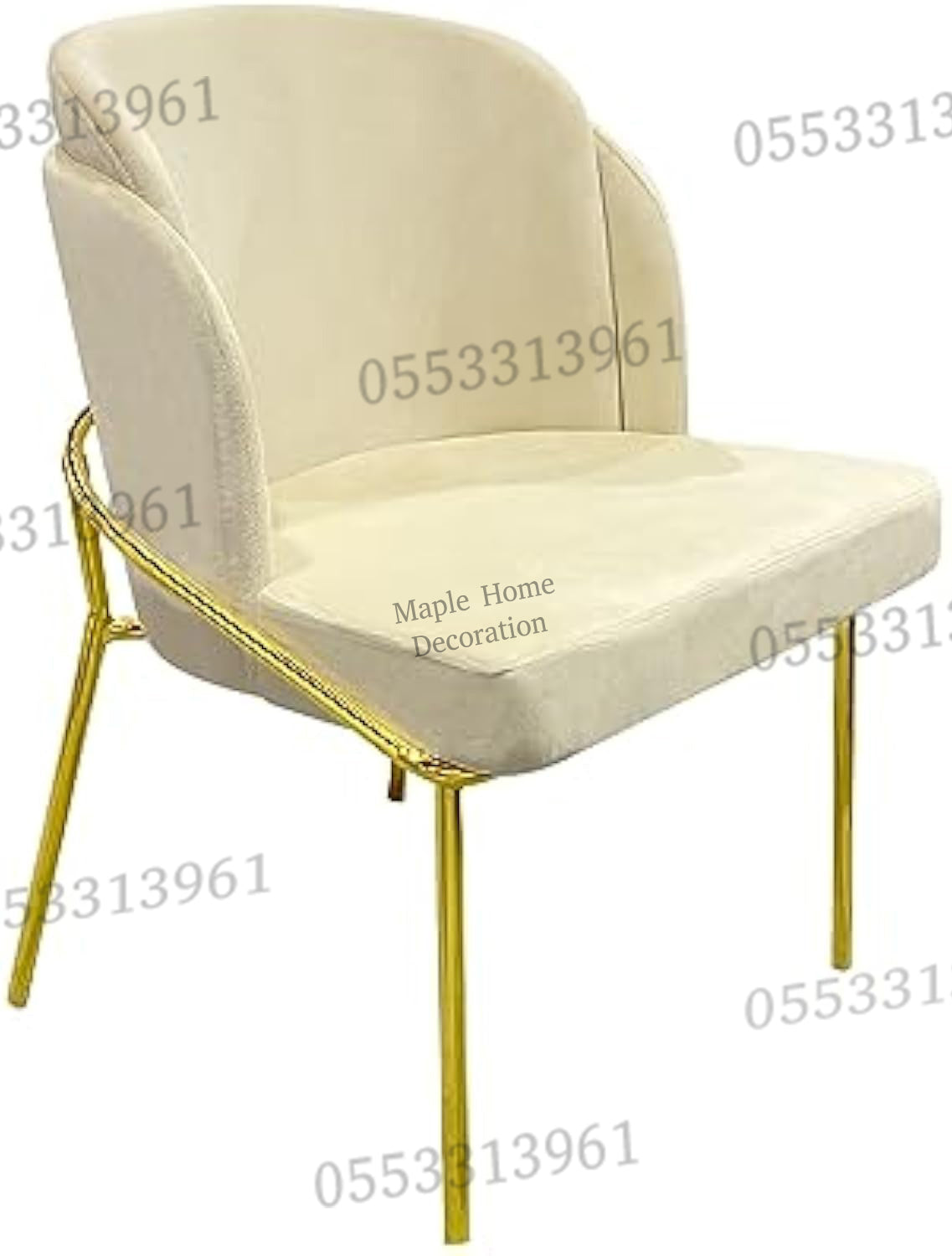 Dining Chairs Velvet Cushion Seat Chair Stainless Steel Golden Legs Dining Room Chair