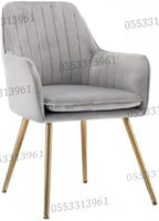 Dining Chairs Velvet Cushion Seat Chair Stainless Steel Golden Legs Dining Room Chair