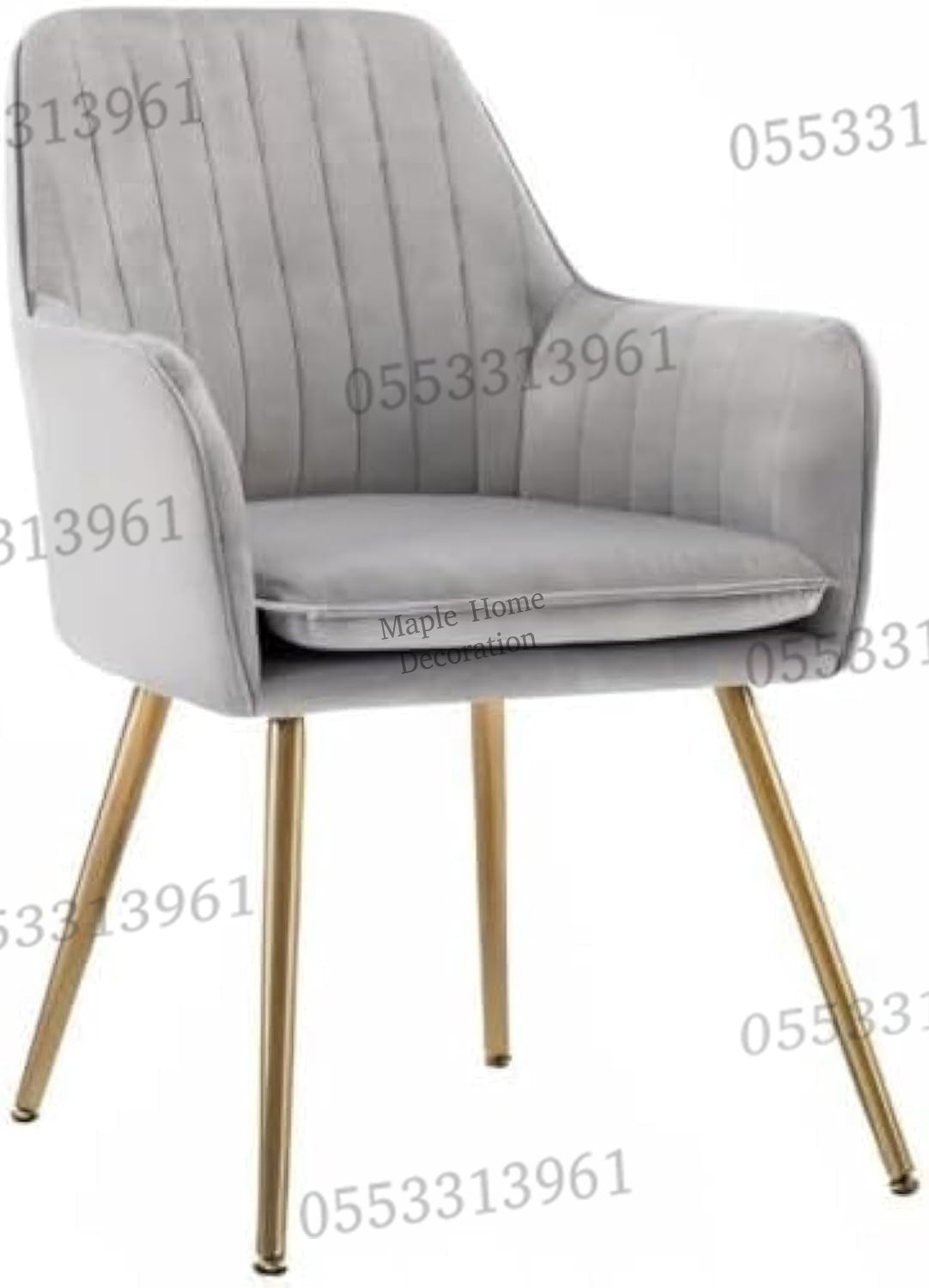 Dining Chairs Velvet Cushion Seat Chair Stainless Steel Golden Legs Dining Room Chair