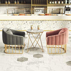 Dining Chairs Velvet Cushion Seat Chair Stainless Steel Golden Legs Dining Room Chair