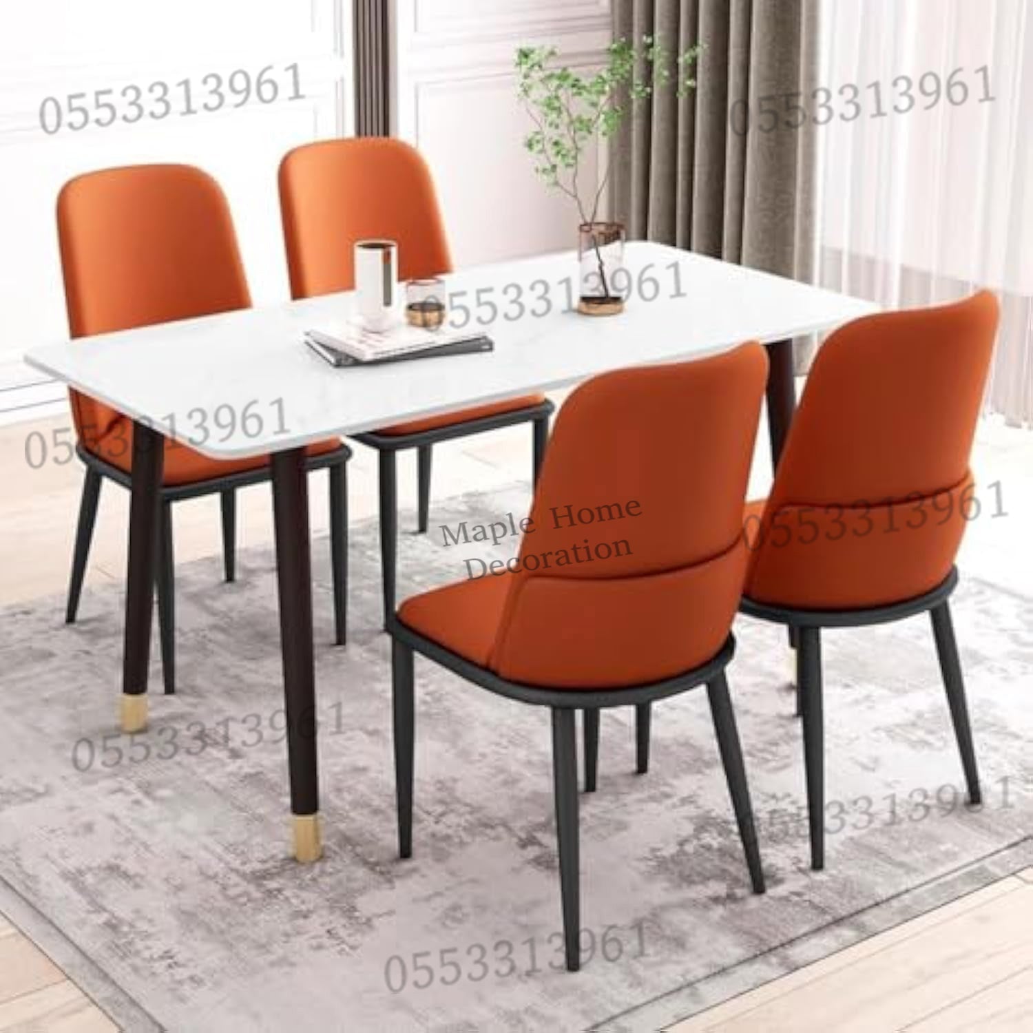 Dining Chairs Velvet Cushion Seat Chair Stainless Steel Golden Legs Dining Room Chair